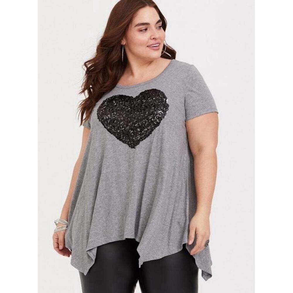 Torrid Heritage Slub Handkerchief Hem Tee 1X - Picture 1 of 9